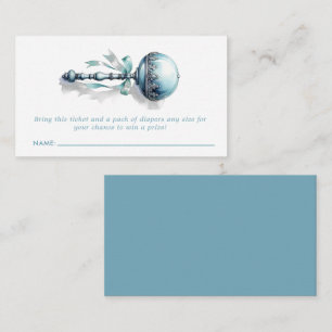 Blaue Baby-Rassel-Jungen-Windel-Raffle-Ticket-Kart Begleitkarte