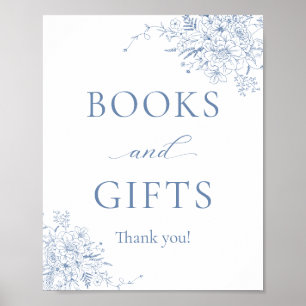 Blaue Baby Shower Bücher und Geschenke Poster