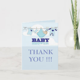 BLAUE BABY SHOWER DANKEN DANKESKARTE