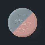 Blaue Babydusche Button<br><div class="desc">Rosa blaue Babydusche</div>