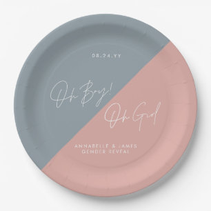 Blaue Babydusche Pappteller