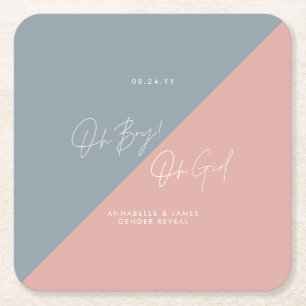 Blaue Babydusche Rechteckiger Pappuntersetzer