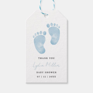 Blaue Babyfüße Baby Shower Geschenkkarte, Jungen S Geschenkanhänger