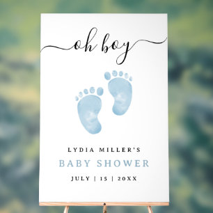 Blaue Babyfüße Baby Shower Willkommensschild Baby Acrylschild