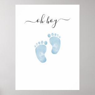 Blaue Babyfüße Baby Shower Willkommensschild Baby Poster