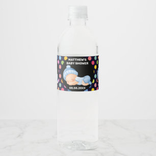 Blaue Babyparty, Babyparty für Jungen Wasserflaschenetikett