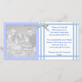 Blaue Babyparty danken Ihnen, vom Baby zu Dankeskarte