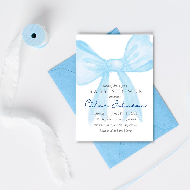 Blaue Babyparty-Einladung – Bearbeitbare Vorlage (Von Creator hochgeladen)