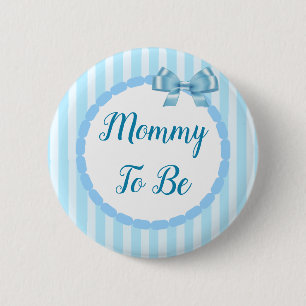 Blaue Babyparty-Mama zum zu sein Button