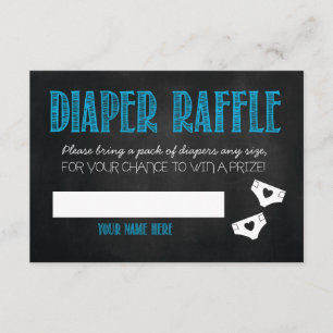 Blaue Babyparty-Windelraffle-Karte Begleitkarte