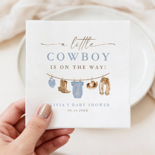 Blaue Babysachenleine Kleiner Cowboy-Baby-Party Serviette