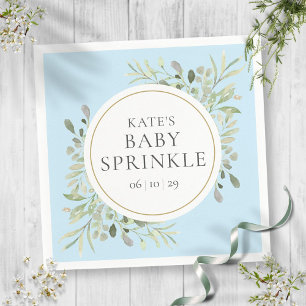 Blaue Babyshower für Jungen Grüne Wasserfarben Blä Serviette