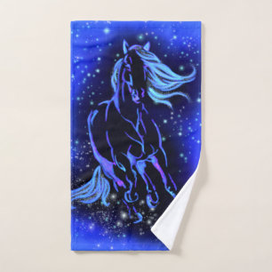 Blaue Badetücher für Pferde, die in der Starry Nig Badhandtuch Set