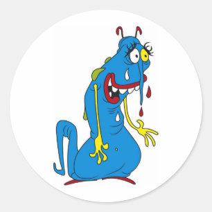 Blaue Bakterien Runder Aufkleber