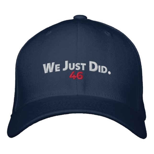 Blaue Ball-Kappe mit dem Slogan "We Just Do" Bestickte Baseballkappe (Vorderseite)