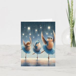 Blaue Ballettvögel Karte