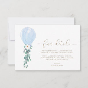 Blaue Ballon-Baby-Shower-Karten mit feineren Detai Einladung