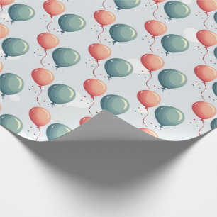 Blaue Ballon-Igel-Feier Geschenkpapier