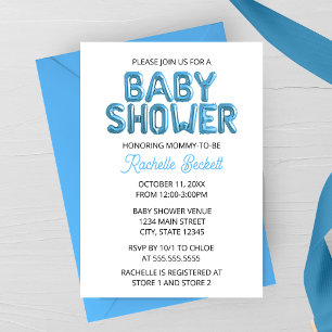 Blaue Ballon-Letter-Baby-Party-Einladung Einladung