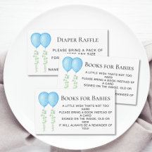 Blaue Ballon-Zwillinge Baby Shower Bücher für Baby