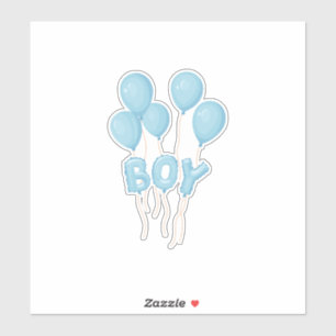 Blaue Ballonfeier für Babyjungen  Aufkleber