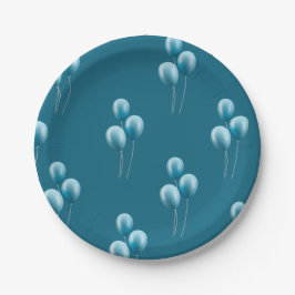 Blaue Ballonmuster Papierplatte Pappteller