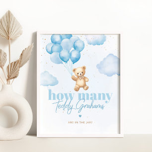 Blaue Ballons Wie viele teddy Grahams Poster