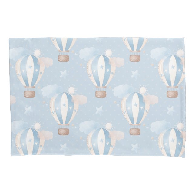 Blaue Balloons Muster Kissenbezug (Vorderseite)