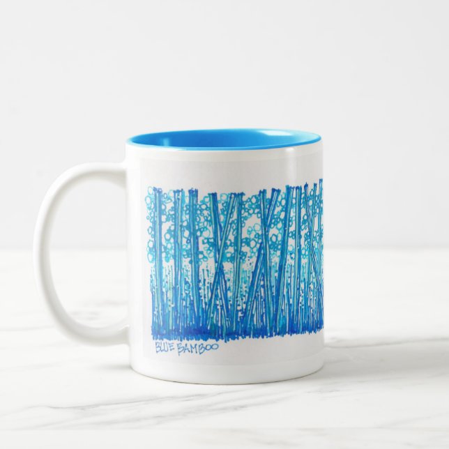 Blaue Bambussammlung Zweifarbige Tasse (Links)