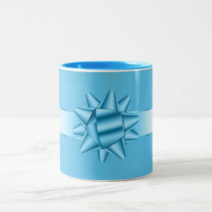 Blaue Band-Schleife Zweifarbige Tasse
