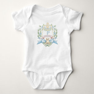 Blaue Band Welpen-Baby-Monogramm-Wappen  Baby Strampler