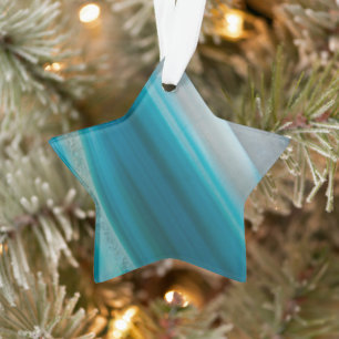 Blaue Bänderachat-Muster-Feiertag Ornament