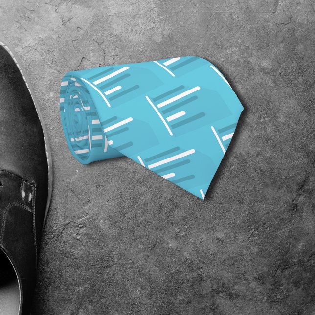 Blaue Bar Graphs Nahtloses Muster Krawatte (Von Creator hochgeladen)