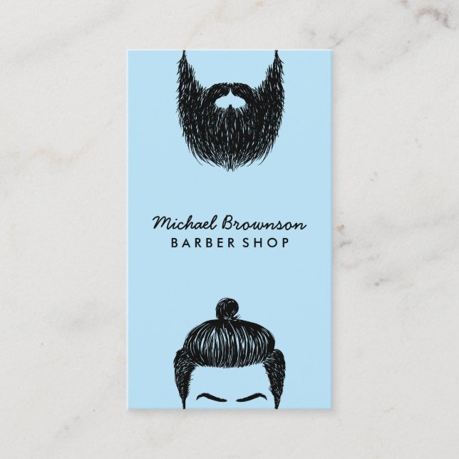 Blaue Barberhaarkollektion Visitenkarte (Vorderseite)
