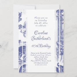 Blaue Barockstadt Geburtstagsparty Einladung