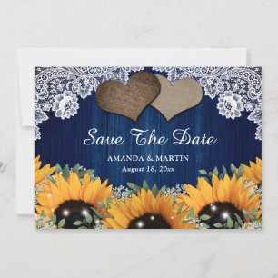 Blaue Barriere und Sonnenblume speichern die Datum Save The Date