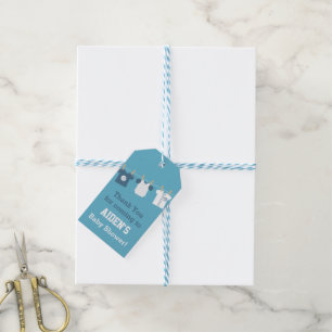 Blaue Baseball-Baby-Party-Etiketten für Jungen Geschenkanhänger