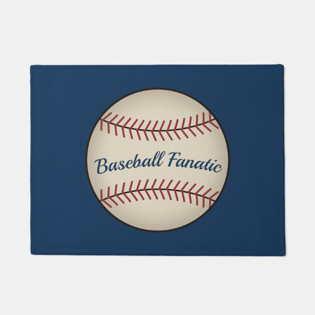 Blaue Baseball-Eingangsmatte  Fußmatte (Vorderseite)