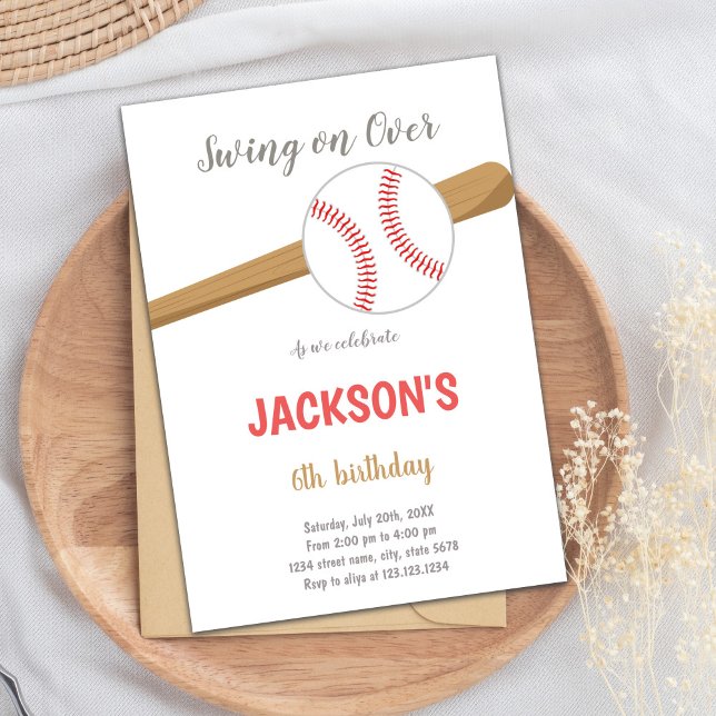 Blaue Baseball-Geburtstagsfeier Einladung (Baseball Birthday Invitations)