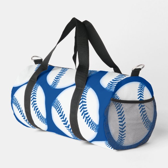Blaue Baseball-Muster-Schrauben-Grafiken Duffle Bag (Rechte Ecke)
