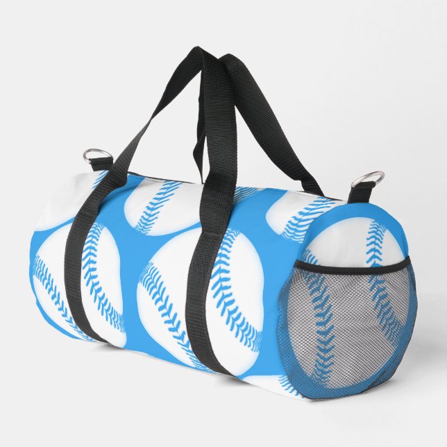Blaue Baseball-Muster-Schraubenball-Grafiken Duffle Bag (Rechte Ecke)