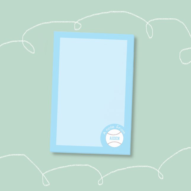 Blaue Baseball personalisierte Post-it-Notizen für Post-it Klebezettel (Kid personalized blue baseball sticky notes .)