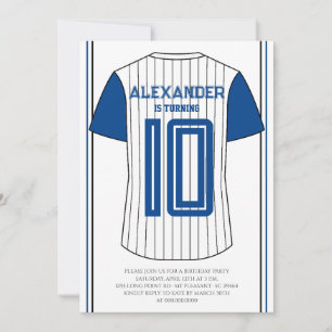 Blaue Baseball-Trikot-Geburtstagsfeier Einladung