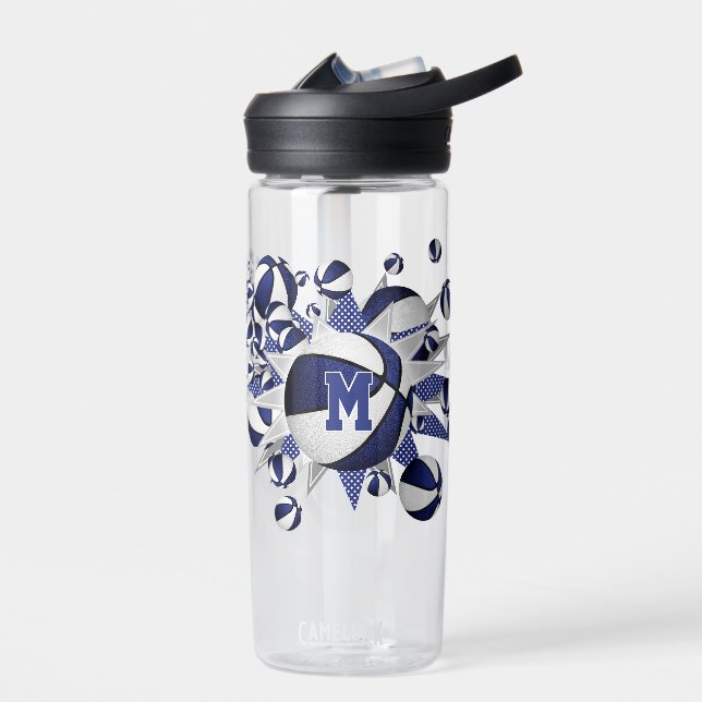 Blaue Basketball-Stars personalisiert Trinkflasche (Links)