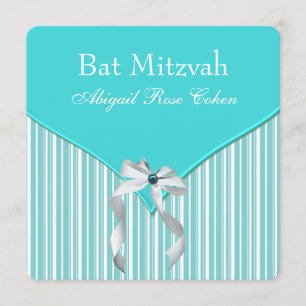 Blaue Bat Mitzwa-Feier Einladung