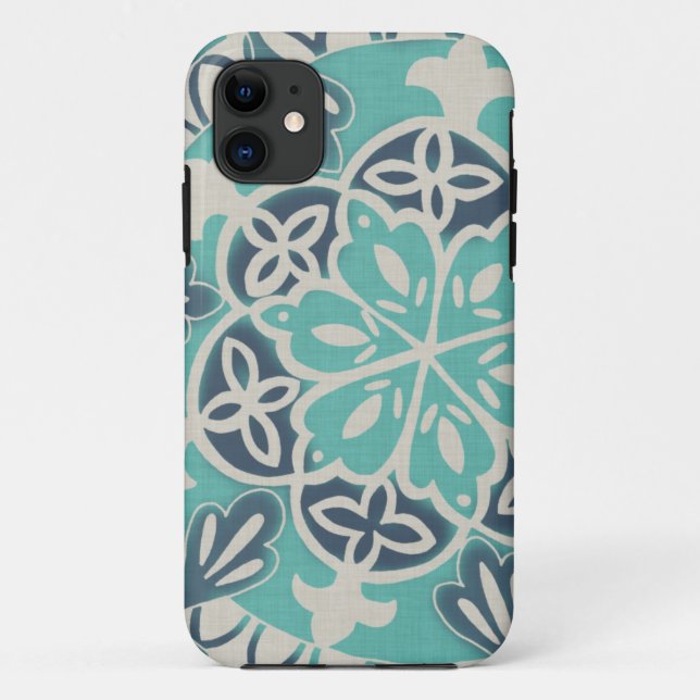Blaue Batik-Fliese I Case-Mate iPhone Hülle (Rückseite)