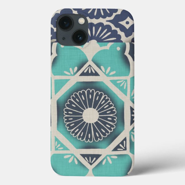 Blaue Batik-Fliese II Case-Mate iPhone Hülle (Rückseite)