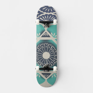 Blaue Batik-Fliese II Skateboard