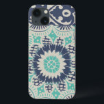Blaue Batik-Fliese III Case-Mate iPhone Hülle<br><div class="desc">Mit Blumen</div>