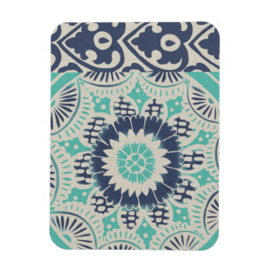 Blaue Batik-Fliese III Magnet